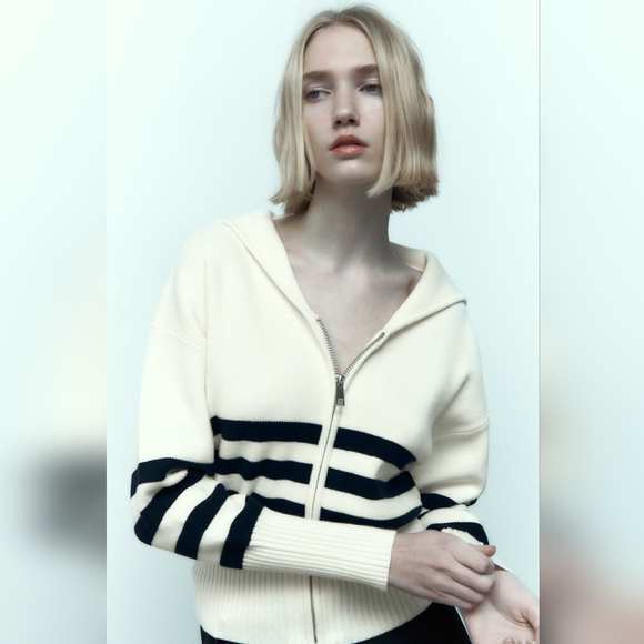 NWT Zara Stripe Knit Cardigan - 5536/031 - Picture 2 of 10